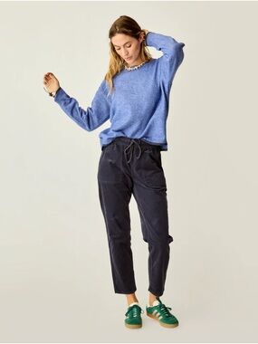 NWT Carve Designs Zoe Buttercord Mid Rise Pull On Pant Navy Corduroy Size Small
